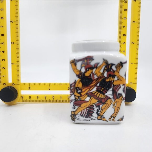 Goddess Warrior in Chariot Salt & Pepper Shakers Set Talavera White 3.25 in VTG - Picture 7 of 7